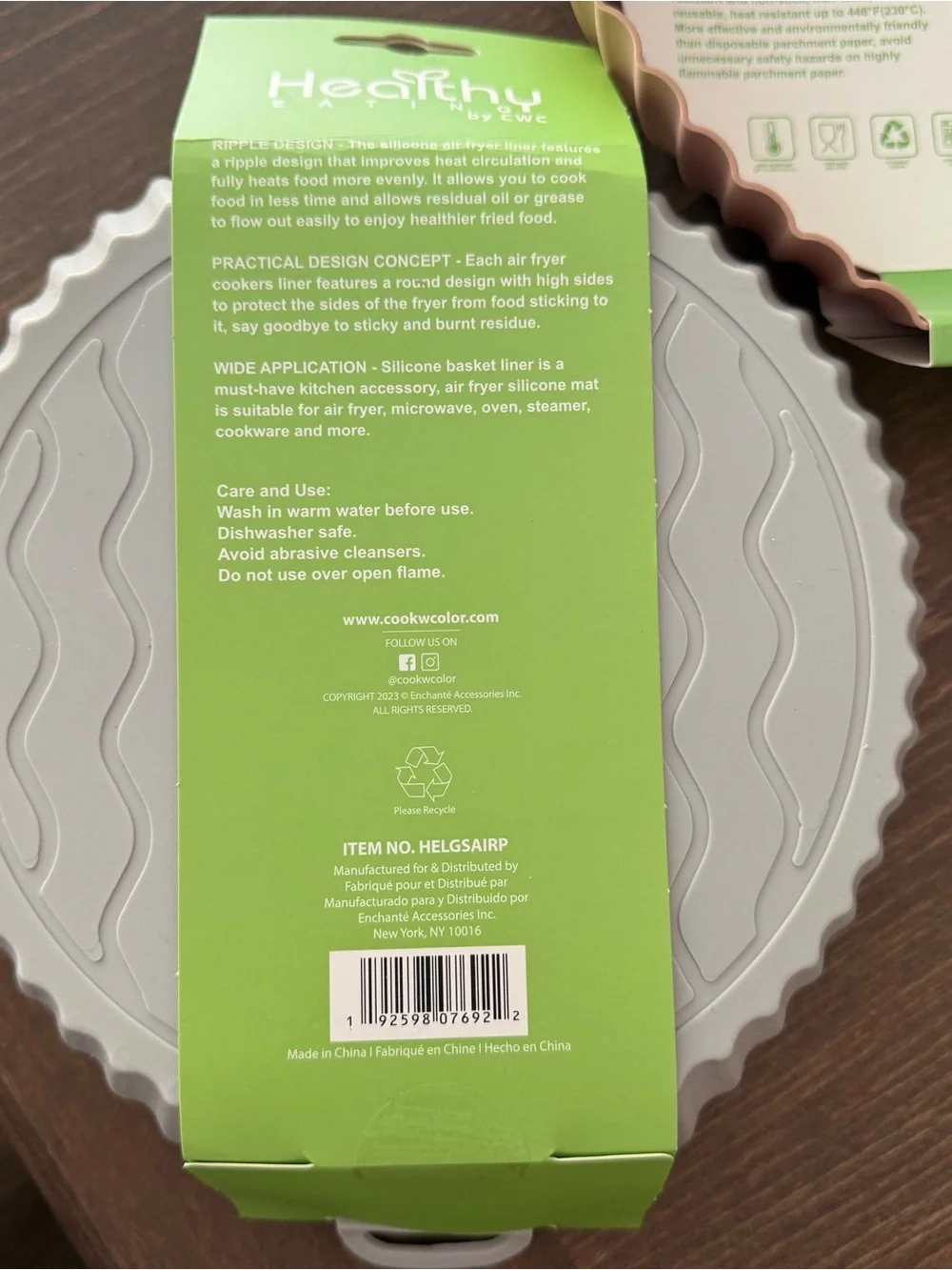 Two Healthy Eating Silicone Air Fryer Liners